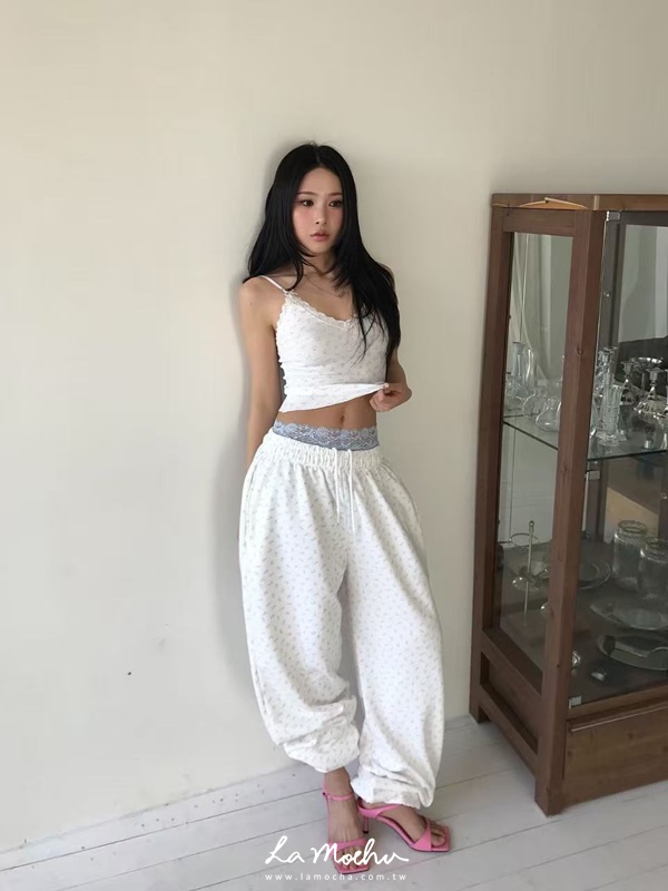 碎花棉質縮口長褲